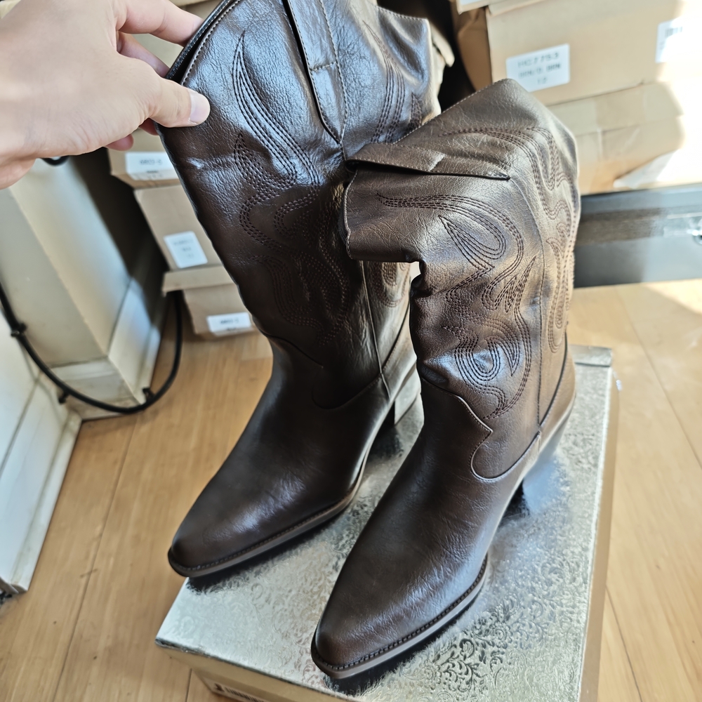 Brown Leather Western Boots